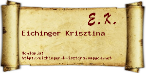 Eichinger Krisztina névjegykártya